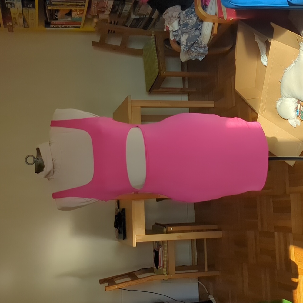 Barbiecore pink cutout tank mini dress